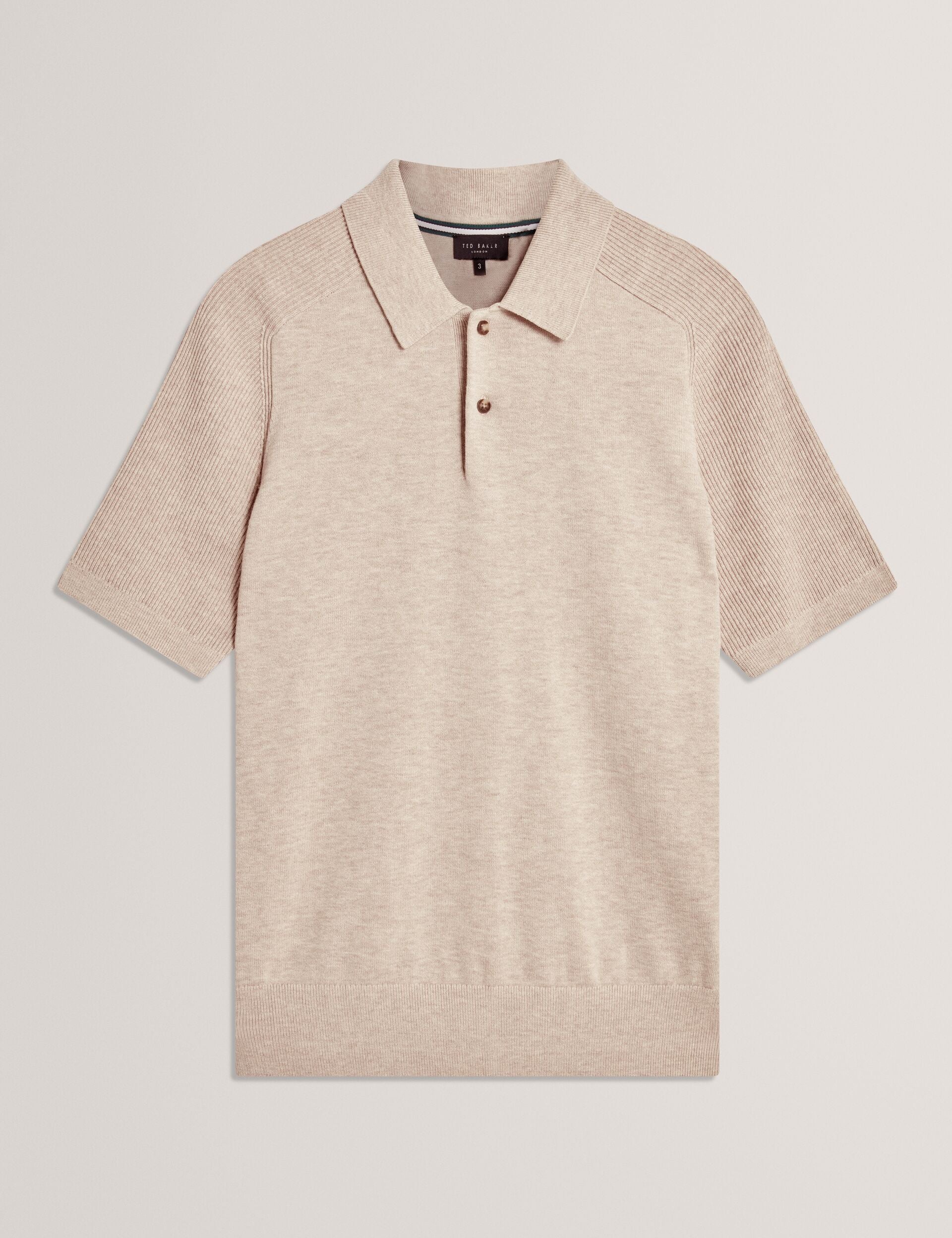 Men|Sale OTISO - Wool Blend Ribbed Raglan Polo Shirt - Ted Baker