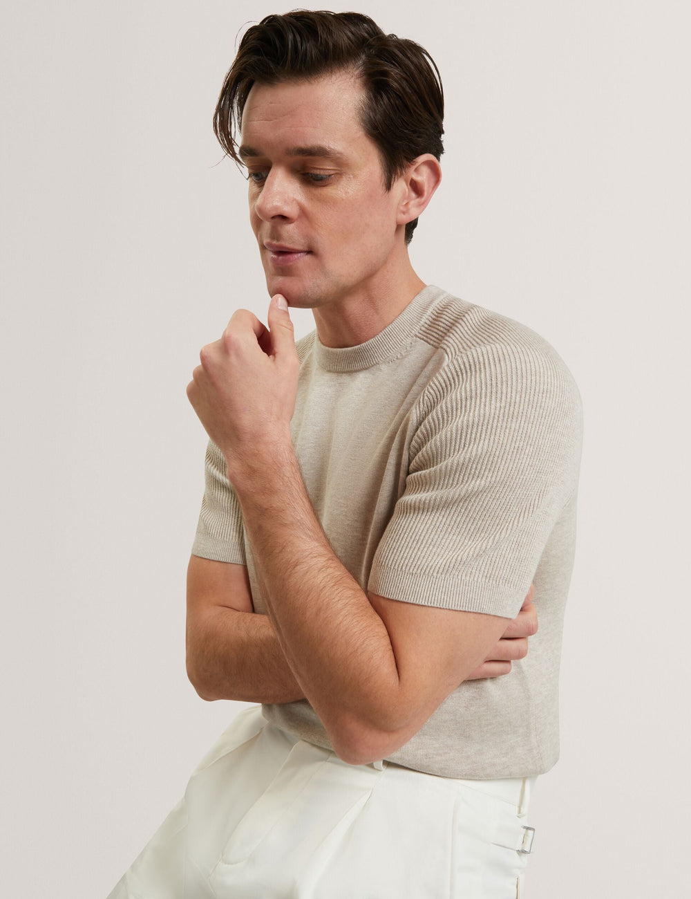 Men|Sale TORRENT - Wool Blend Ribbed Raglan Polo Shirt - Ted Baker