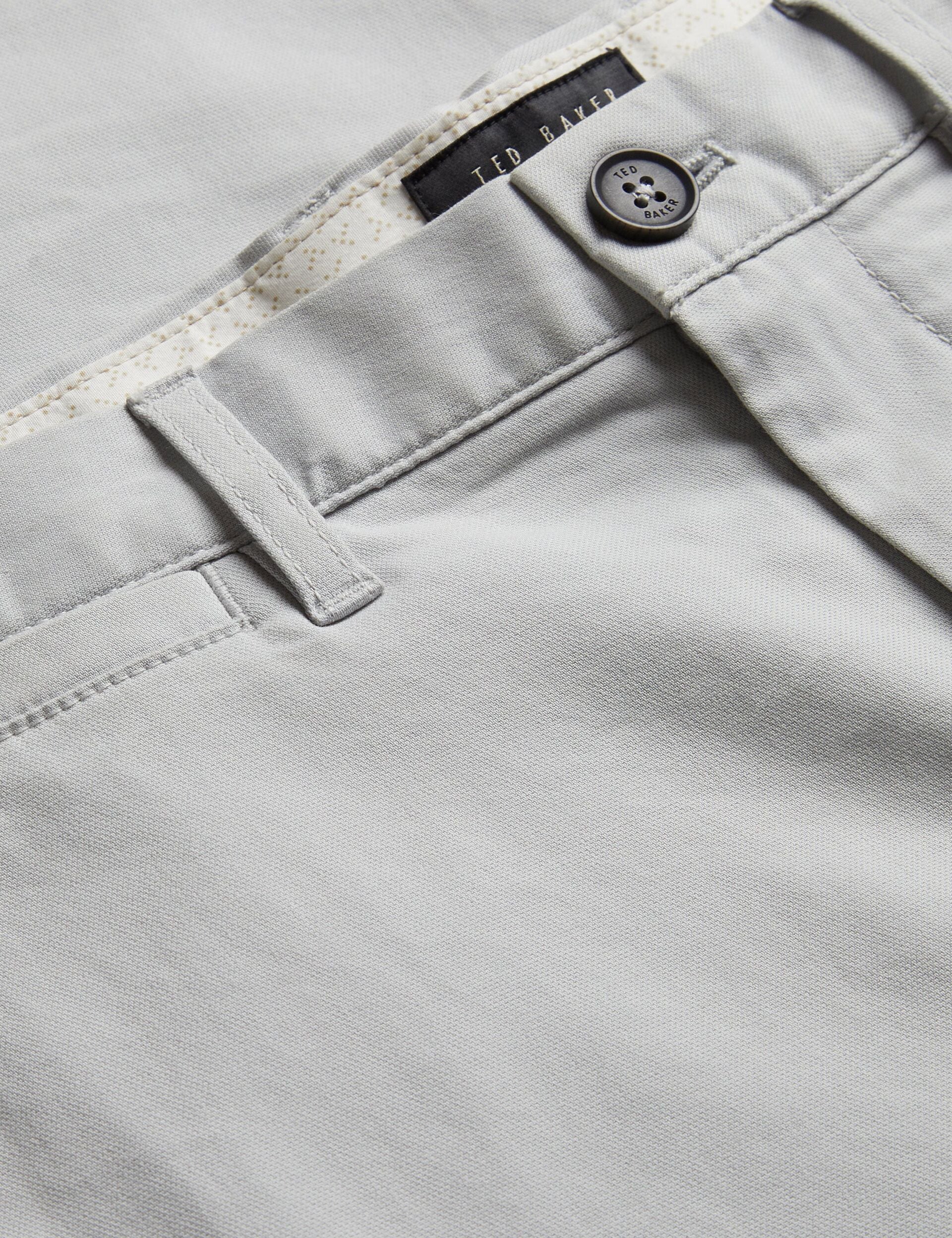 Men HAYBRN - Grey Regular Fit Woven Texture Chinos - Ted Baker