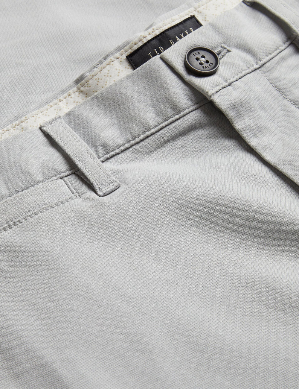 Men HAYBRN - Grey Regular Fit Woven Texture Chinos - Ted Baker