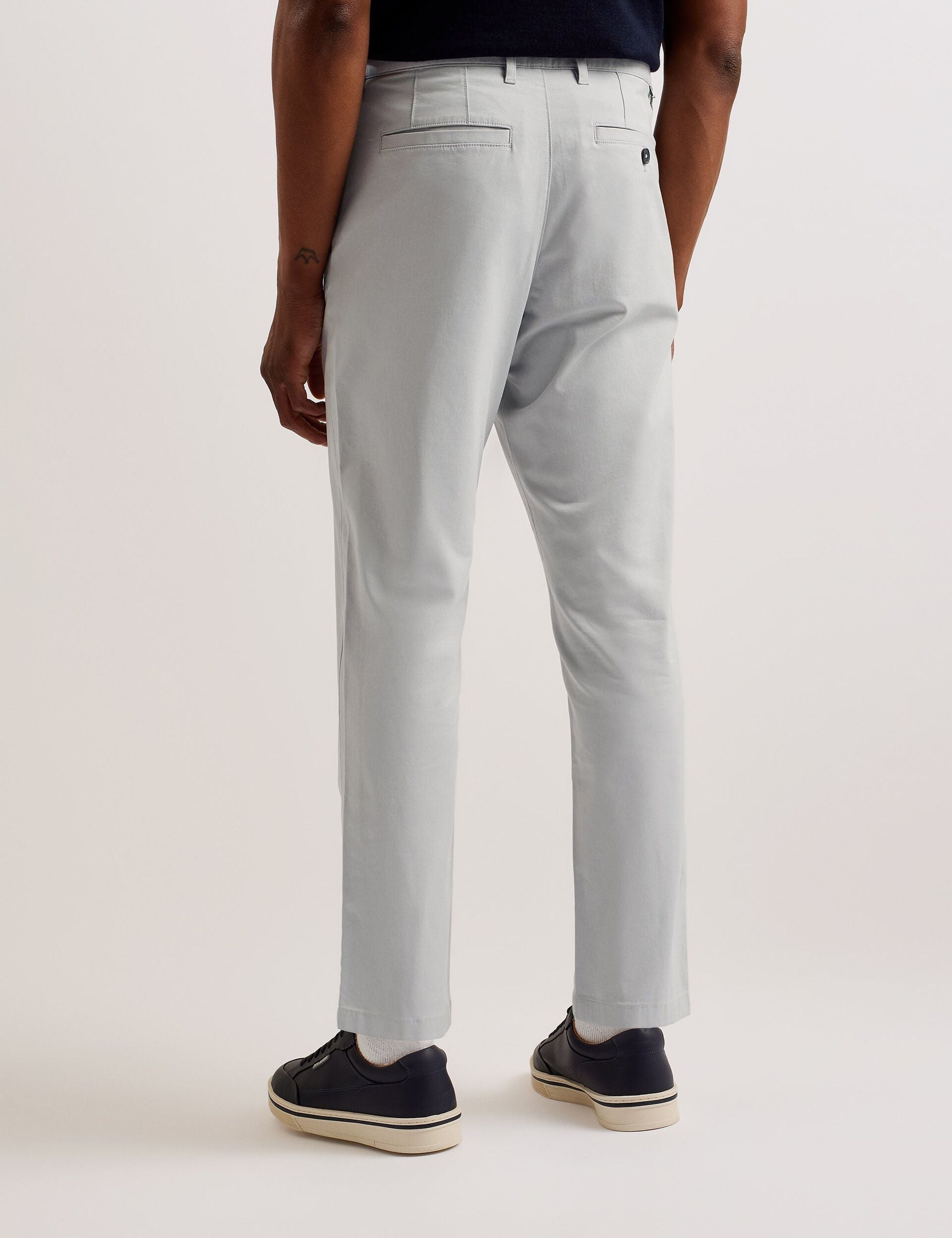 Men HAYBRN - Grey Regular Fit Woven Texture Chinos - Ted Baker
