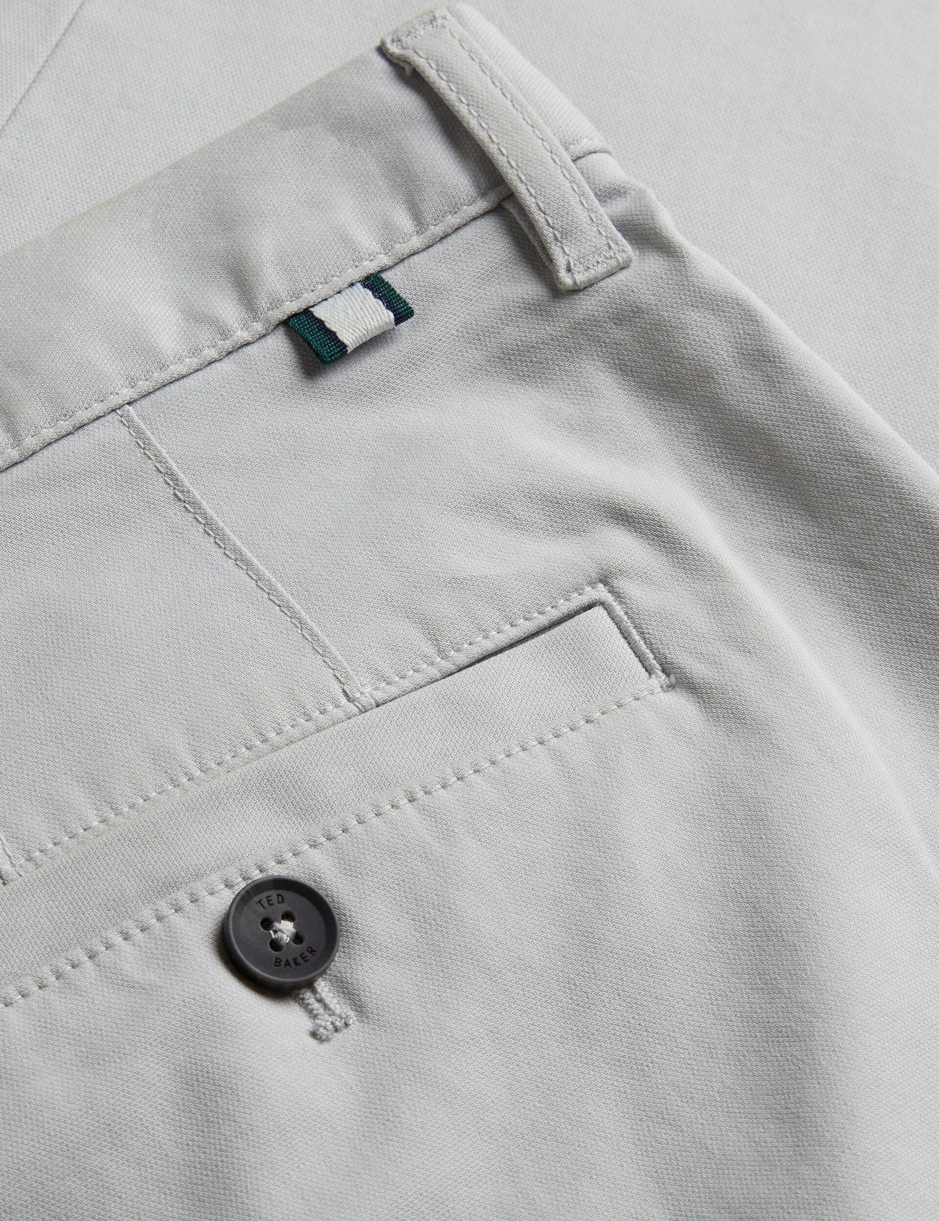 Men HAYBRN - Grey Regular Fit Woven Texture Chinos - Ted Baker