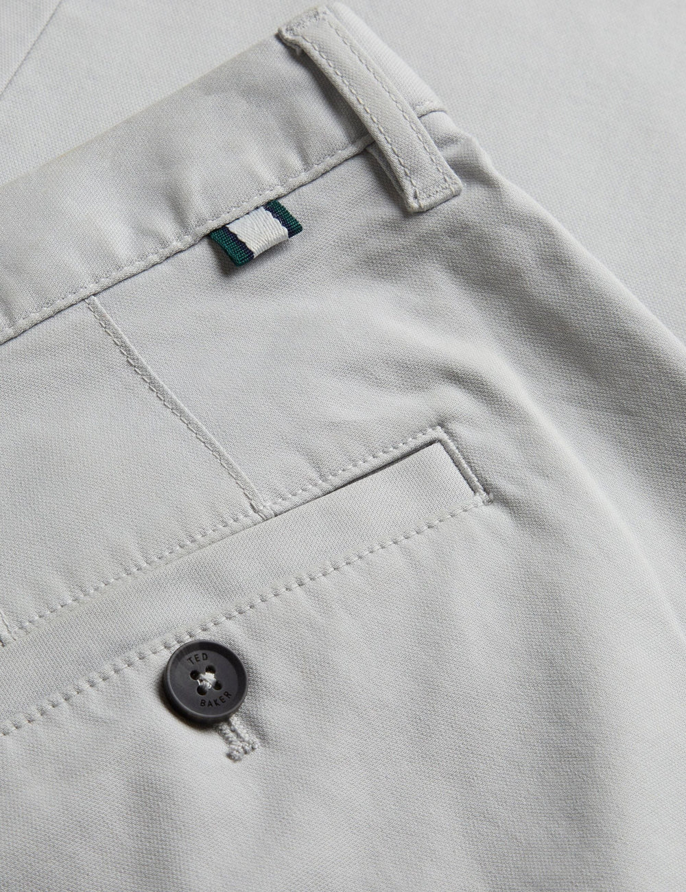 Men HAYBRN - Grey Regular Fit Woven Texture Chinos - Ted Baker