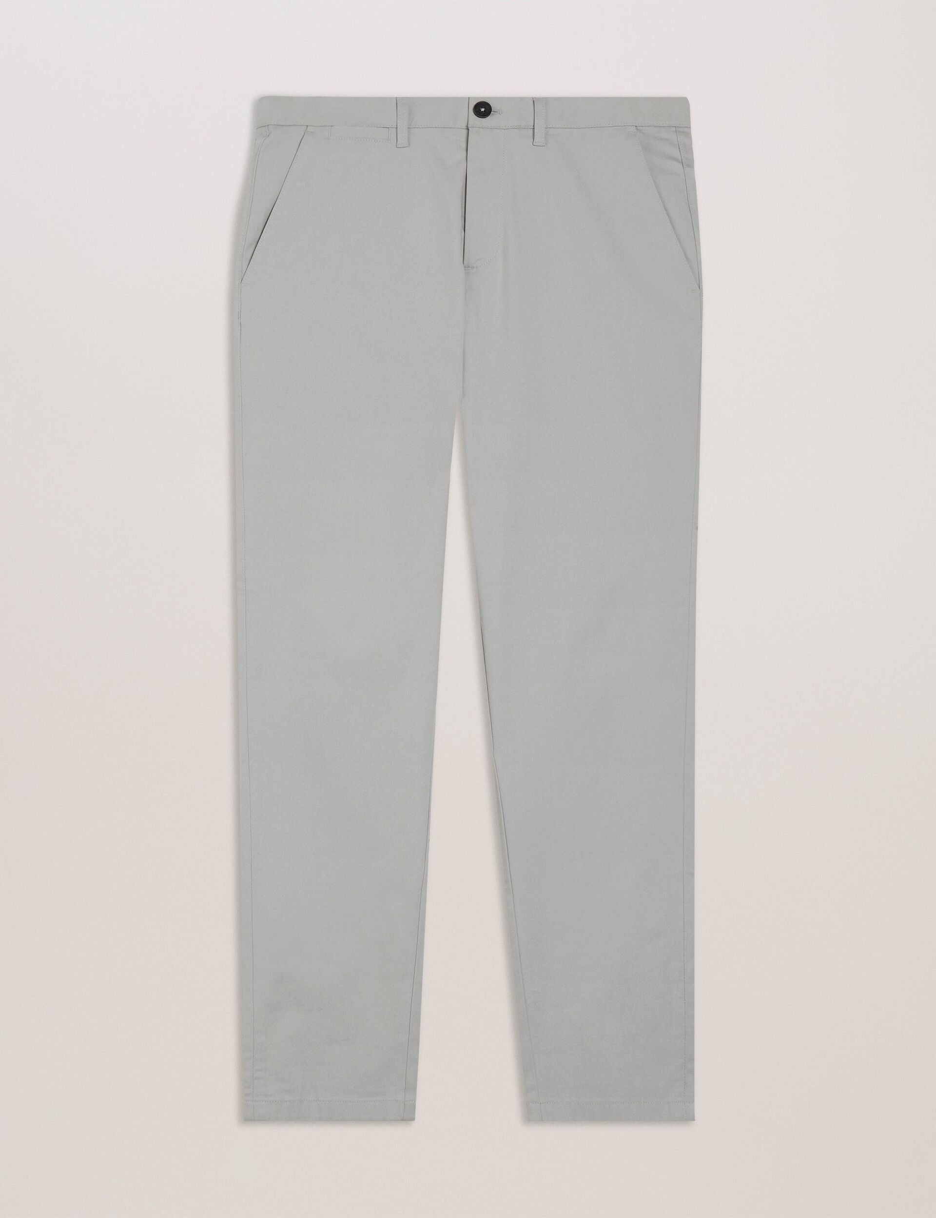 Men HAYBRN - Grey Regular Fit Woven Texture Chinos - Ted Baker