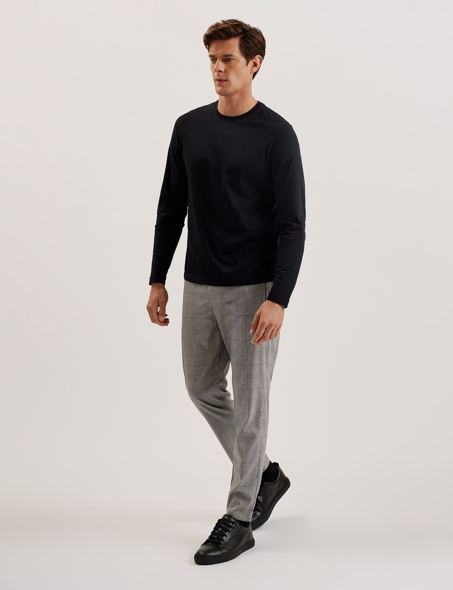 Men NICOLO - Checked Elastic Waist Tailored Pants - Ted Baker
