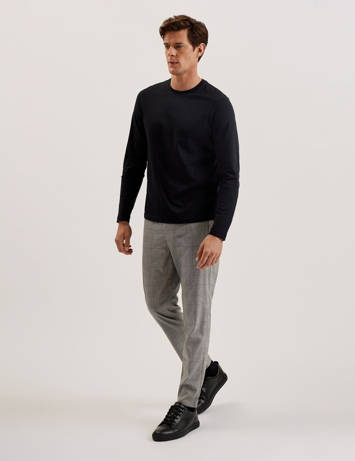 Men NICOLO - Checked Elastic Waist Tailored Pants - Ted Baker