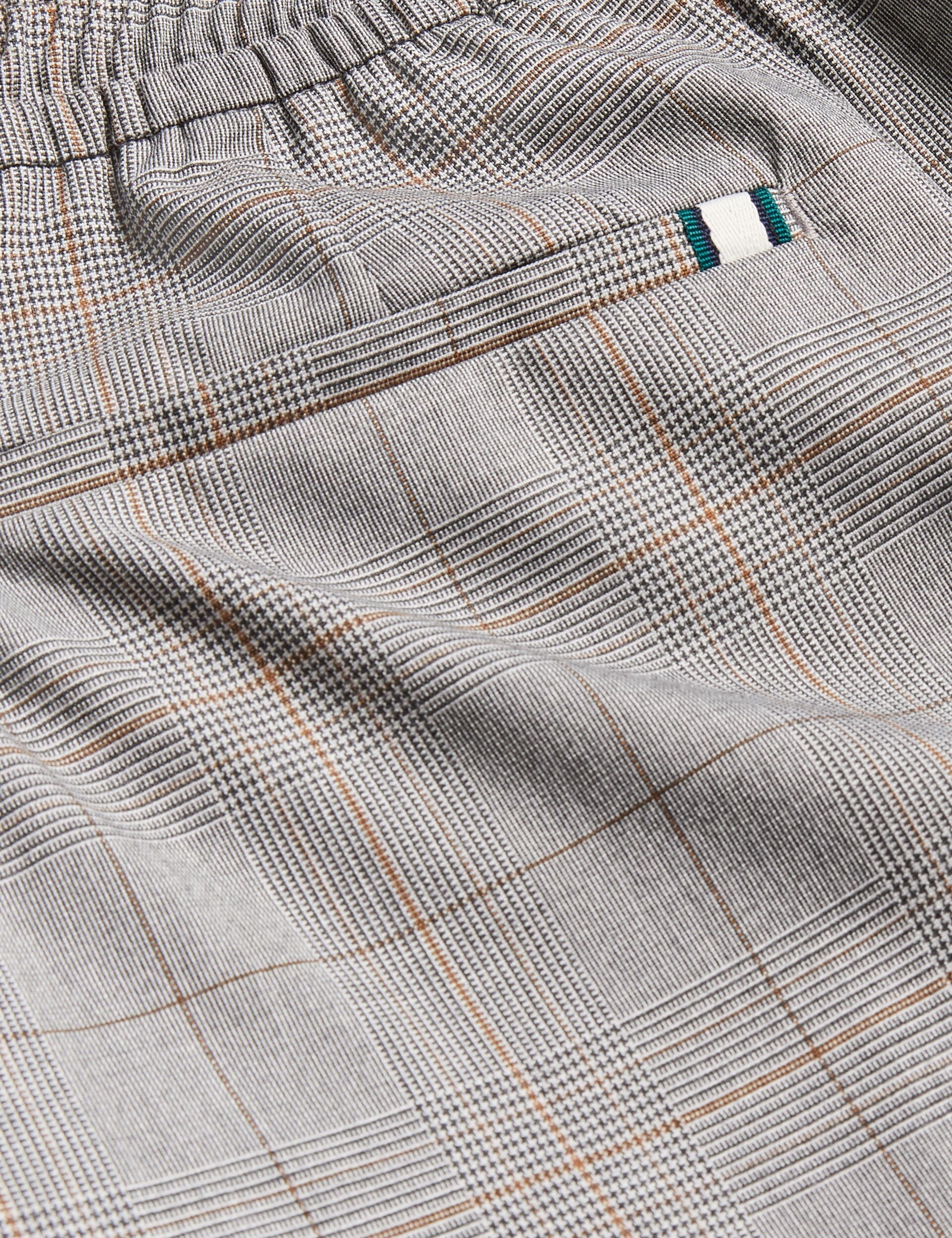 Men NICOLO - Checked Elastic Waist Tailored Pants - Ted Baker
