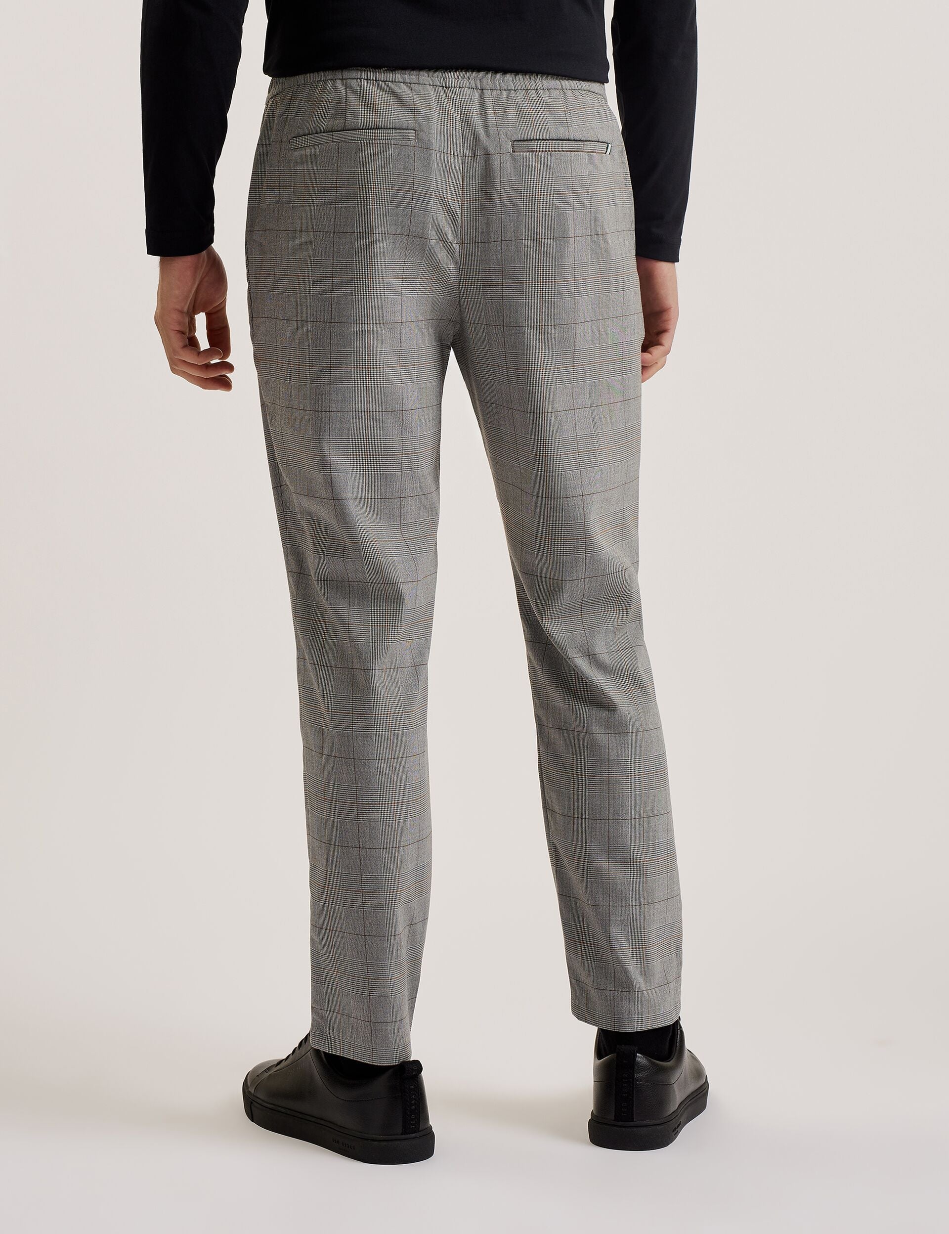 Men NICOLO - Checked Elastic Waist Tailored Pants - Ted Baker