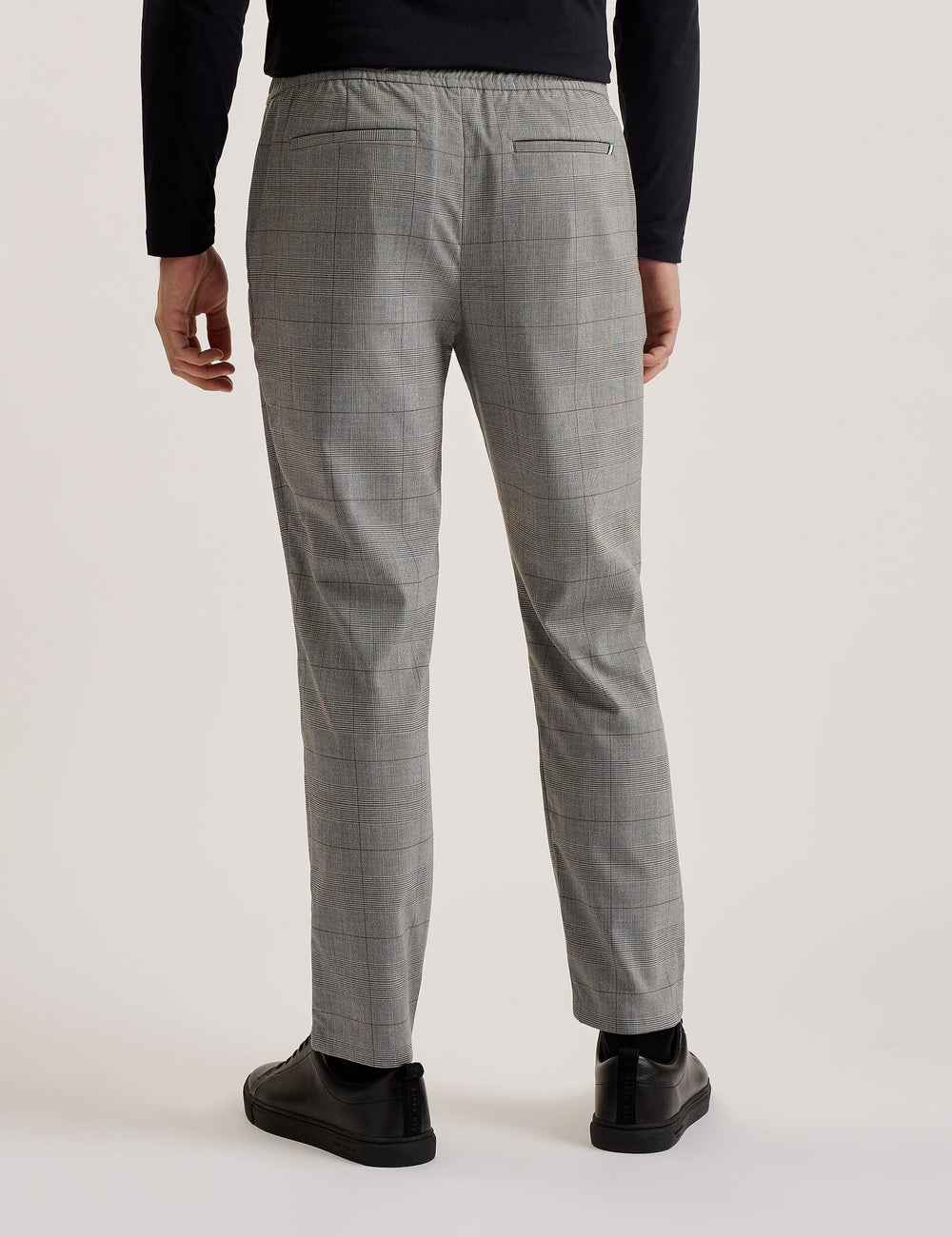 Men NICOLO - Checked Elastic Waist Tailored Pants - Ted Baker