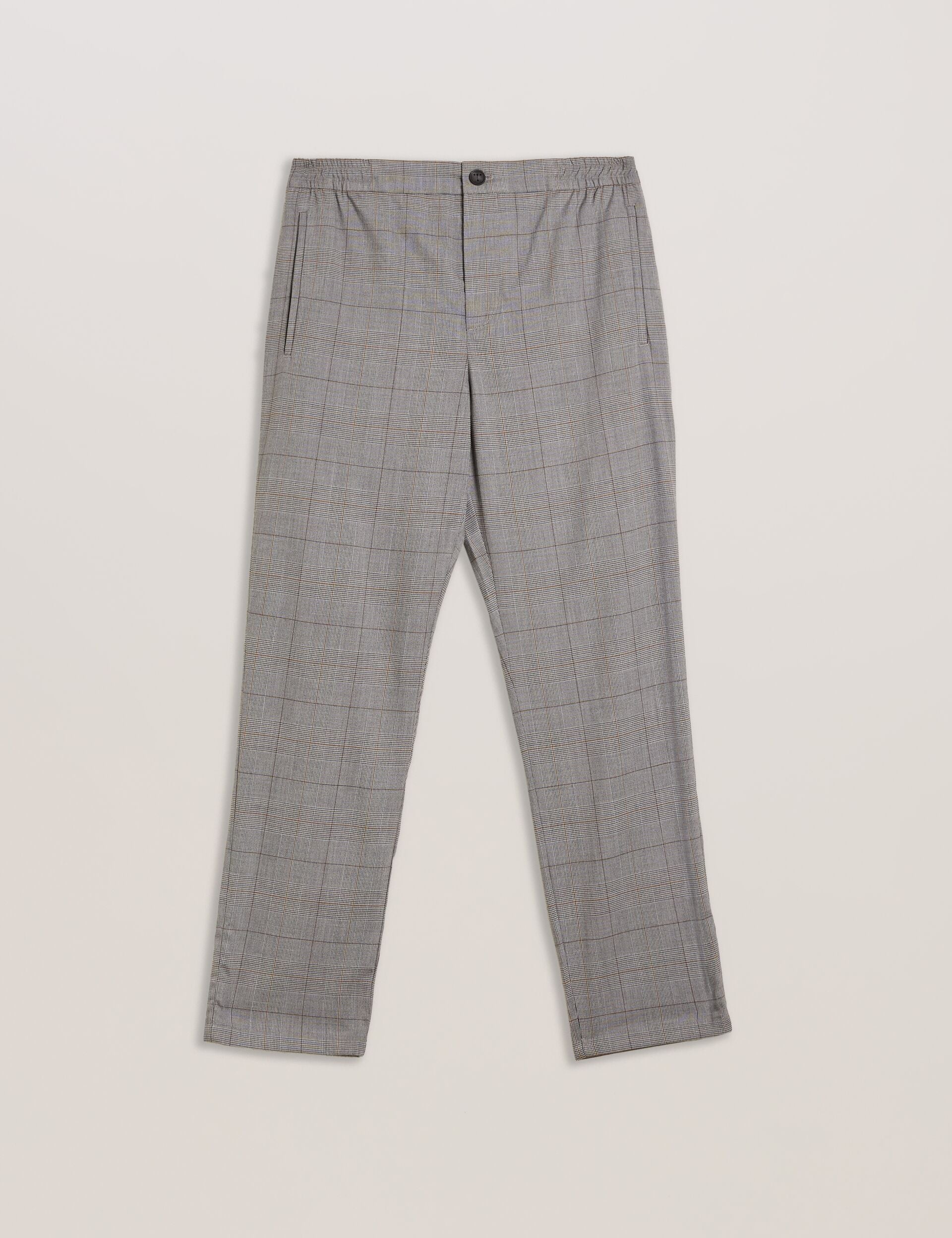 Men NICOLO - Checked Elastic Waist Tailored Pants - Ted Baker