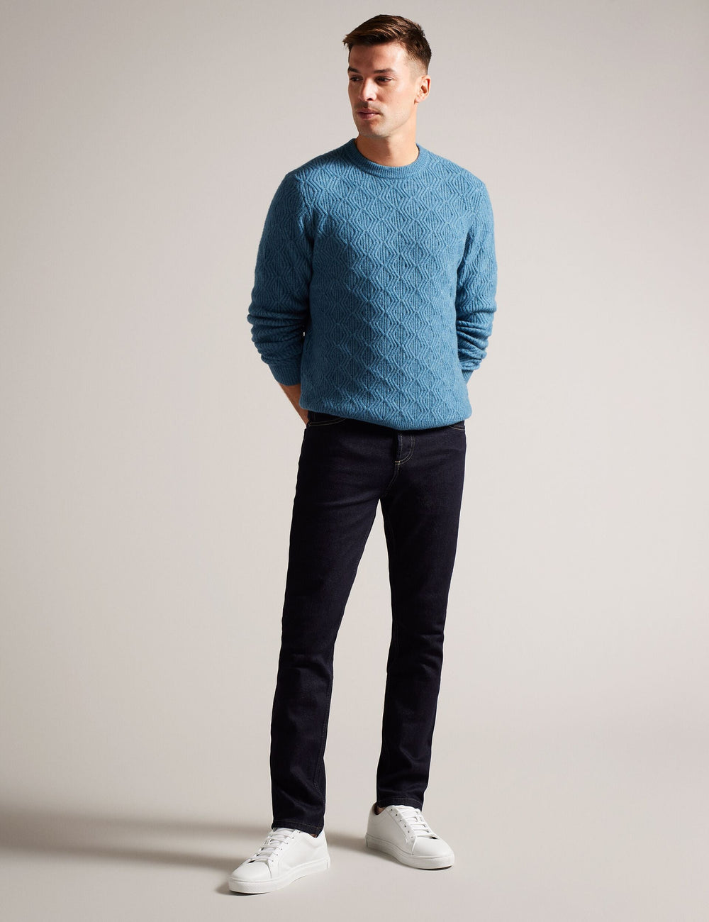 Men SLIM FIT STRETCH JEAN - Dk-Blue - Ted Baker