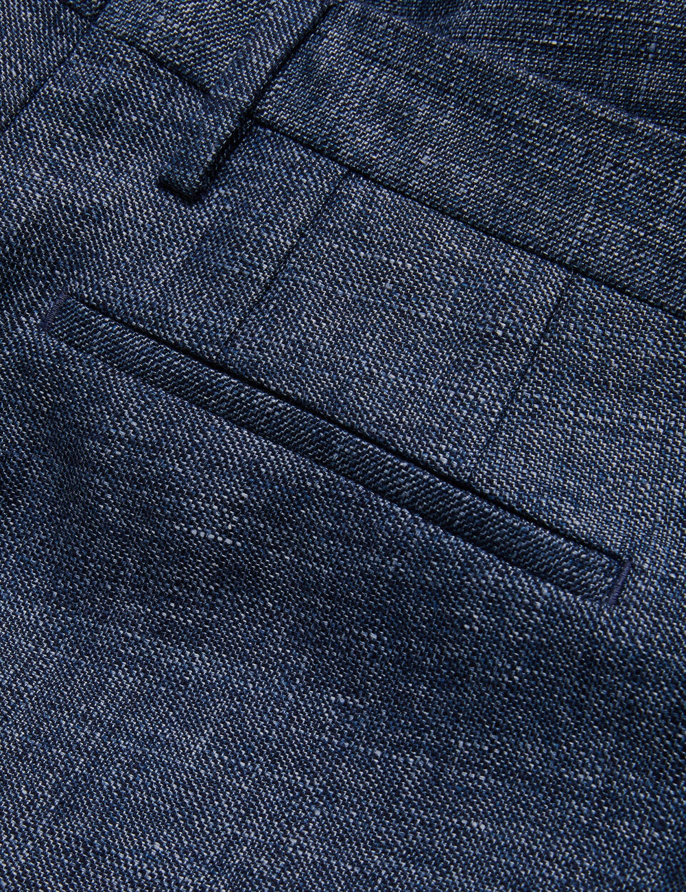 Men SLIM LINEN WOOL TROUSERS - Navy - Ted Baker
