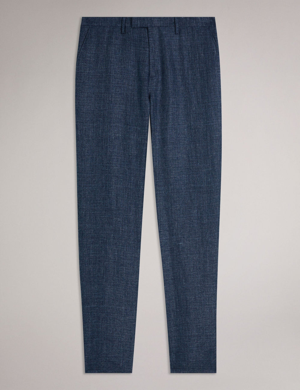 Men SLIM LINEN WOOL TROUSERS - Navy - Ted Baker