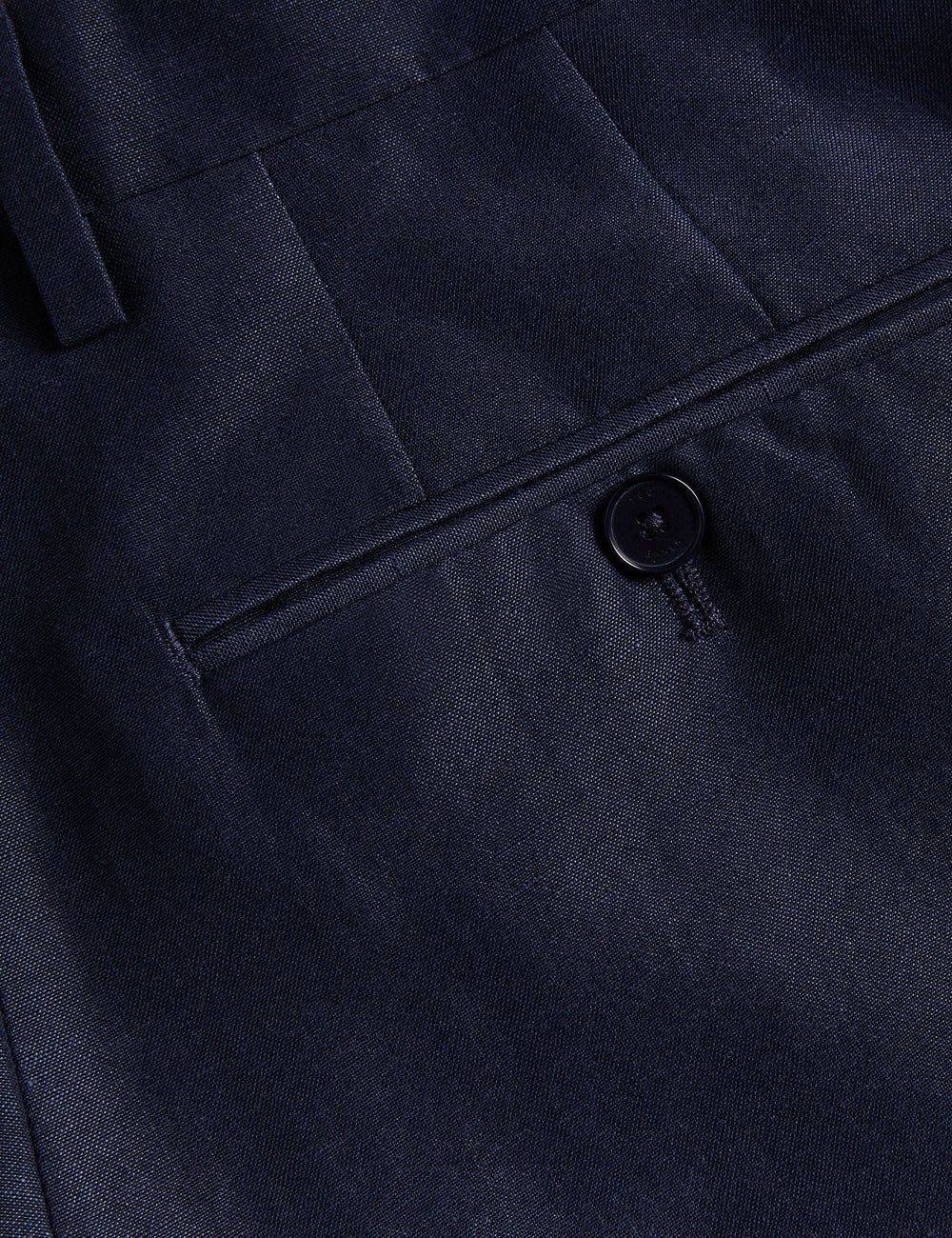 Men SLIM FIT WOOL LINEN TROUSER - Navy - Ted Baker