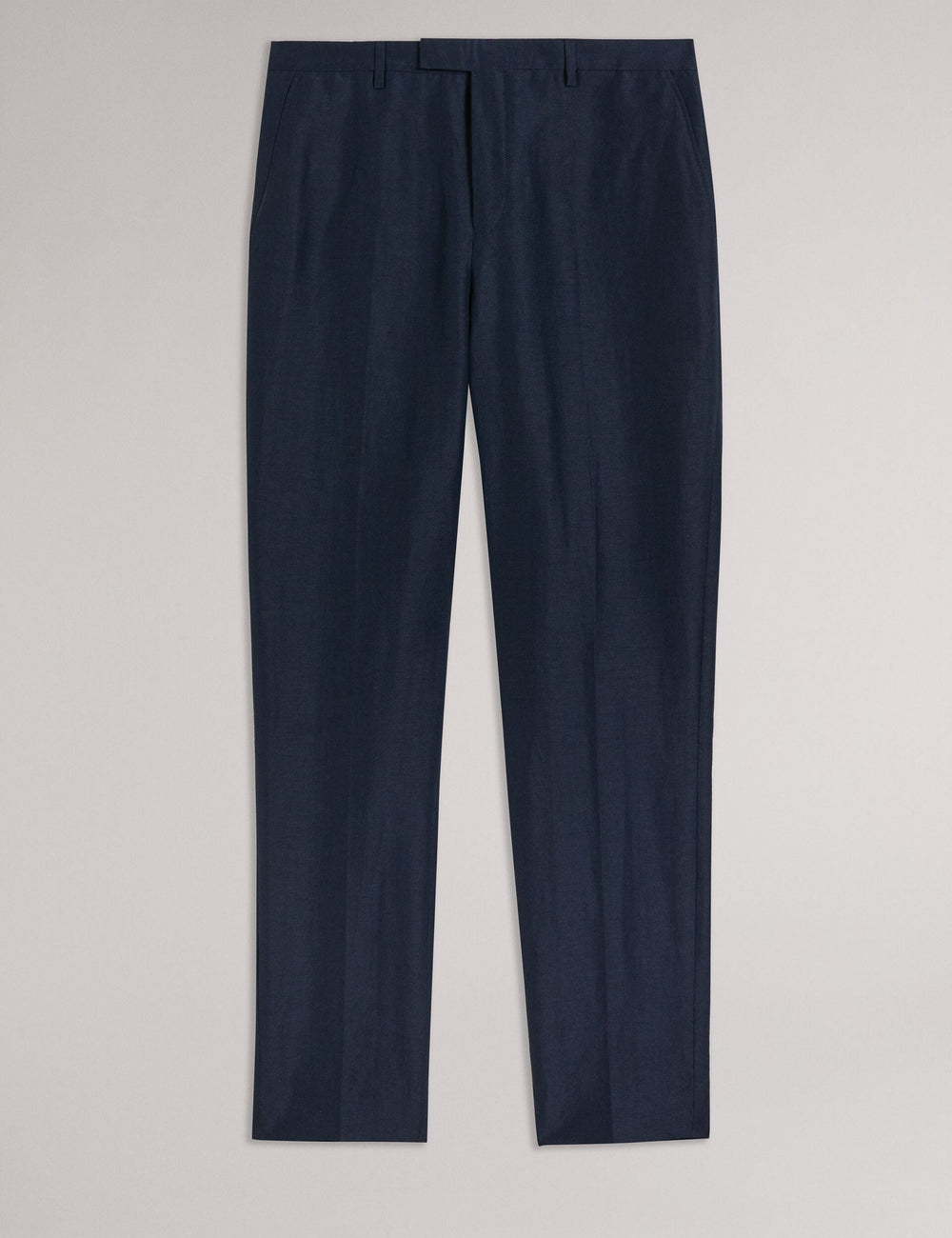 Men SLIM FIT WOOL LINEN TROUSER - Navy - Ted Baker