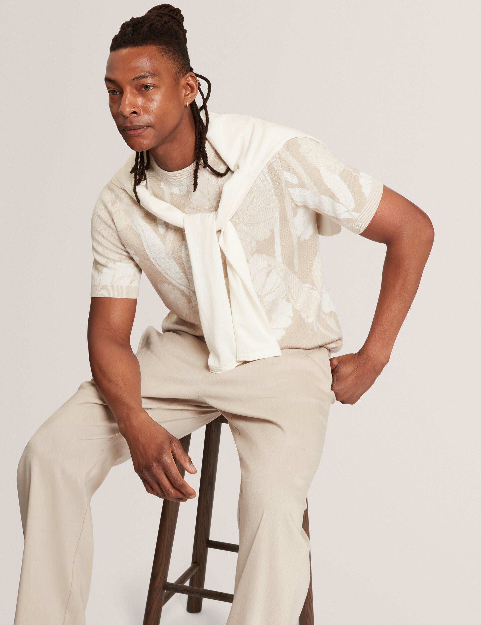 Men CULVERR Relaxed Linen Blend Elasticated Trousers - Ted Baker