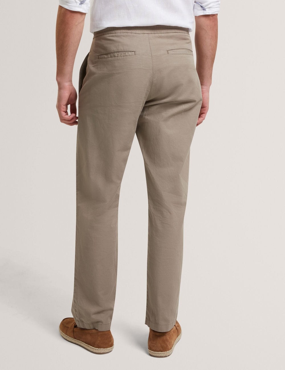 Men MAURCE - Straight Leg Cotton Linen Pants - Ted Baker