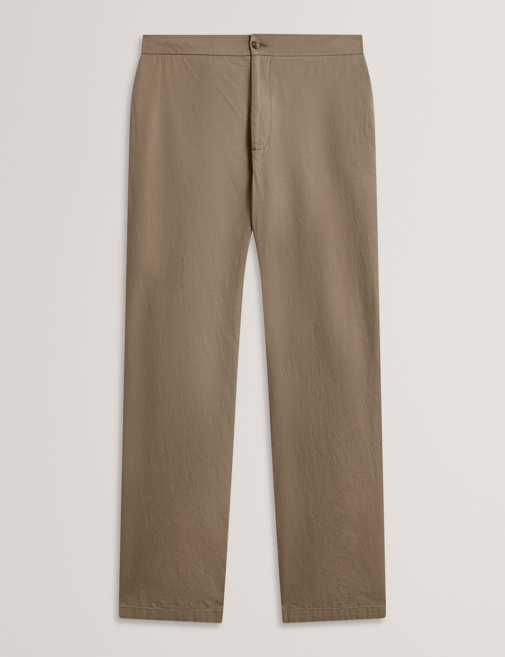 Men MAURCE - Straight Leg Cotton Linen Pants - Ted Baker