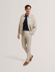 Men SABATON - Slim Fit Stretch Cotton Twill Smart Pants - Ted Baker