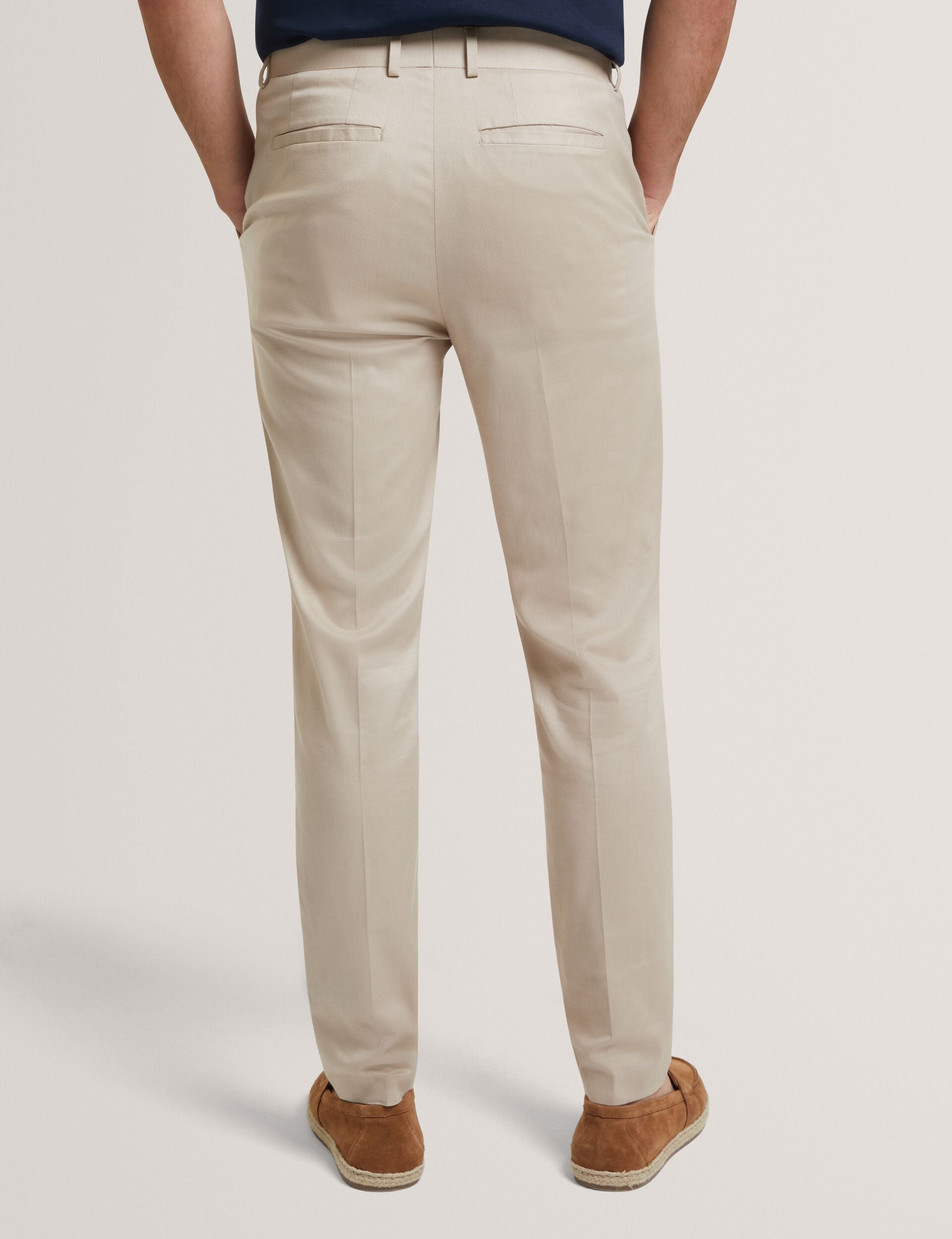 Men SABATON - Slim Fit Stretch Cotton Twill Smart Pants - Ted Baker