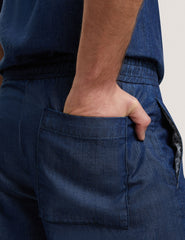 Men GANMO Relaxed Pull-On Chambray Pants - Ted Baker