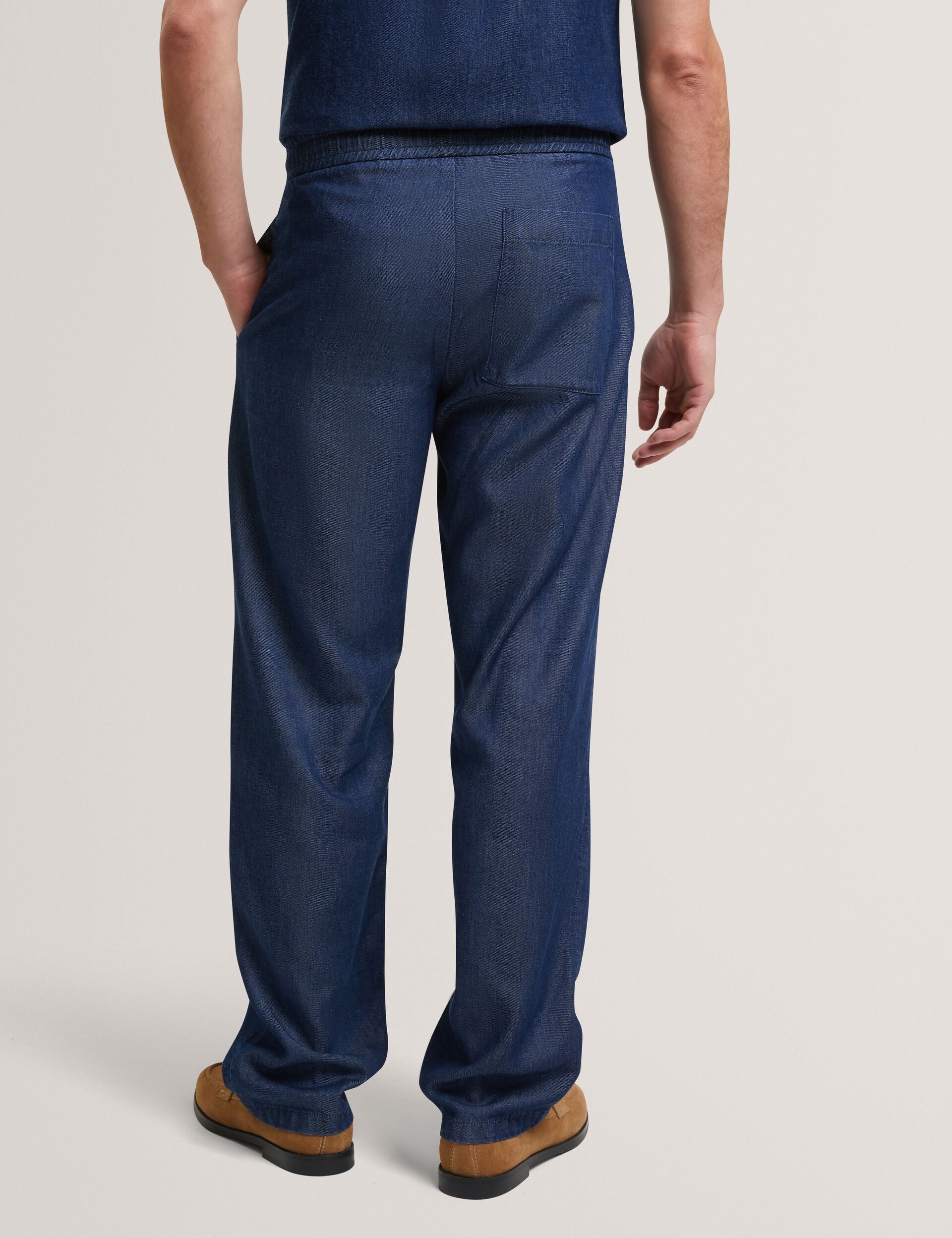 Men GANMO Relaxed Pull-On Chambray Pants - Ted Baker