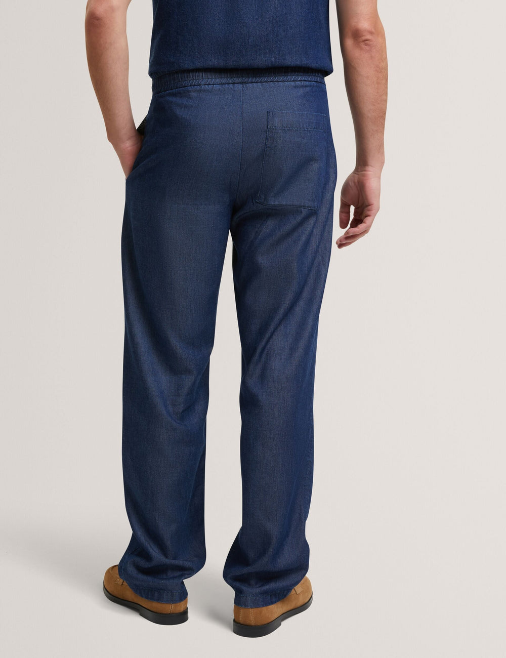 Men GANMO Relaxed Pull-On Chambray Pants - Ted Baker