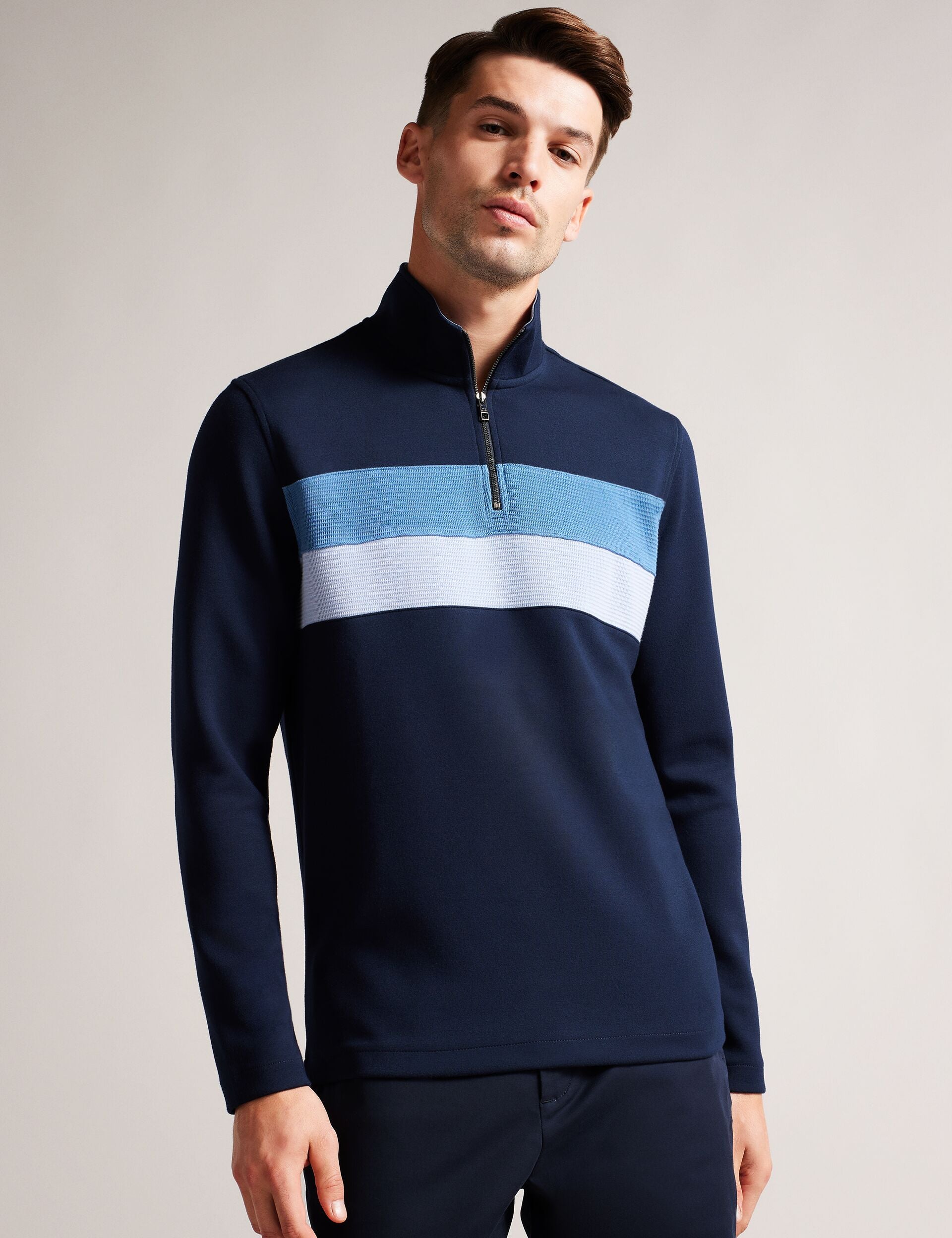 Men Veller - Long Sleeve Regular Fit Half Zip - Ted Baker