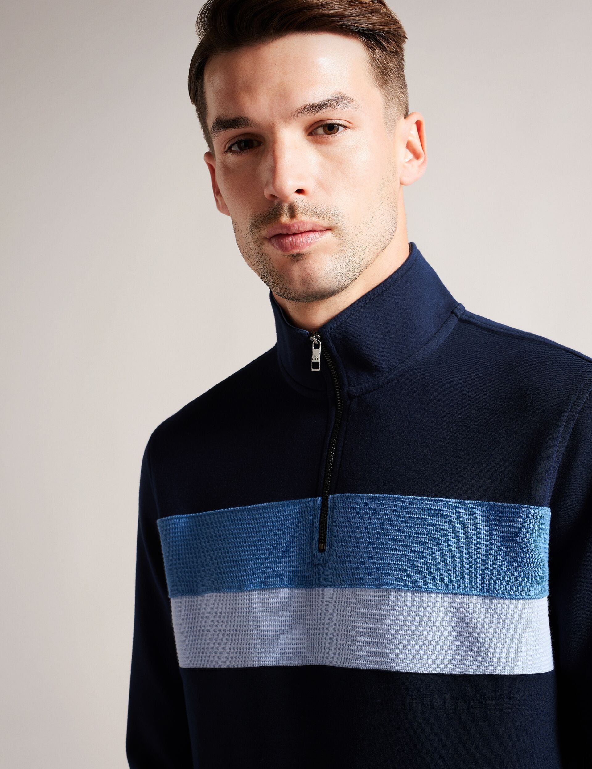 Men Veller - Long Sleeve Regular Fit Half Zip - Ted Baker