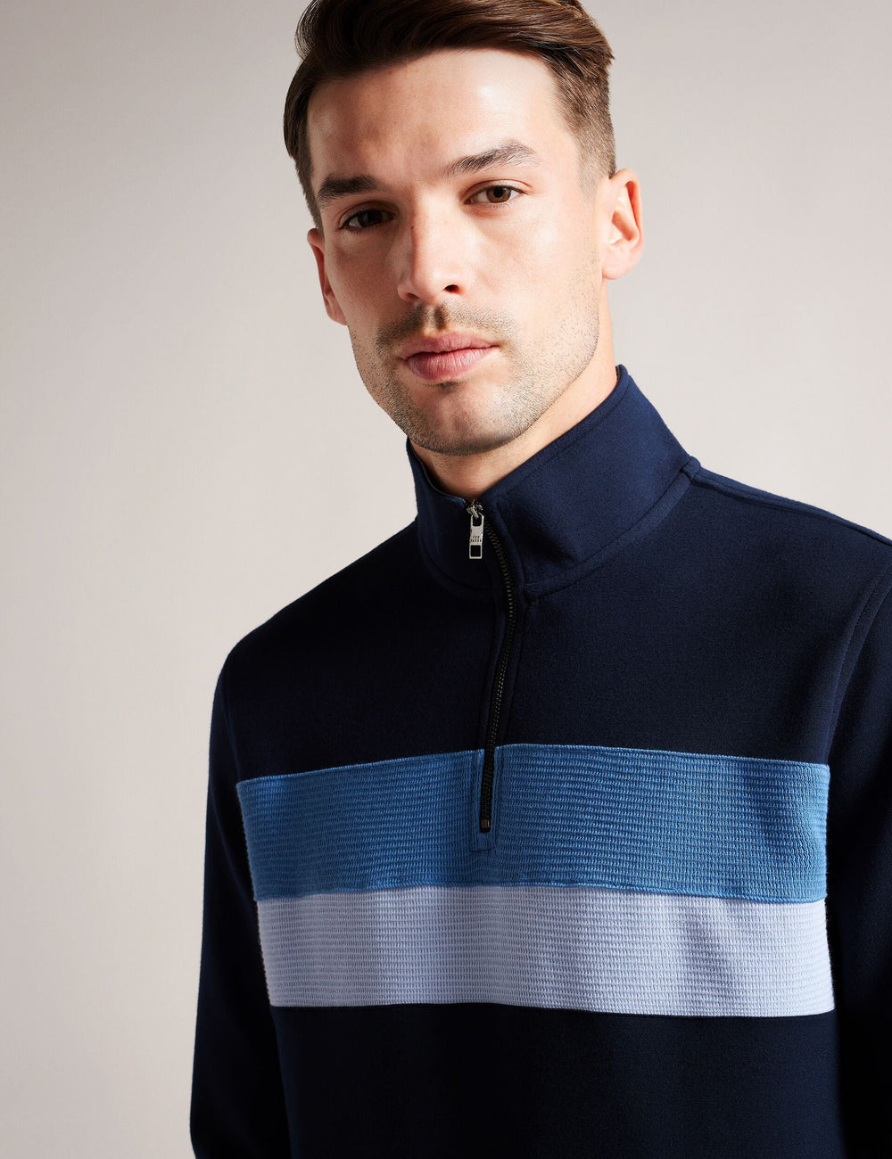 Men Veller - Long Sleeve Regular Fit Half Zip - Ted Baker