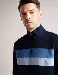 Men Veller - Long Sleeve Regular Fit Half Zip - Ted Baker