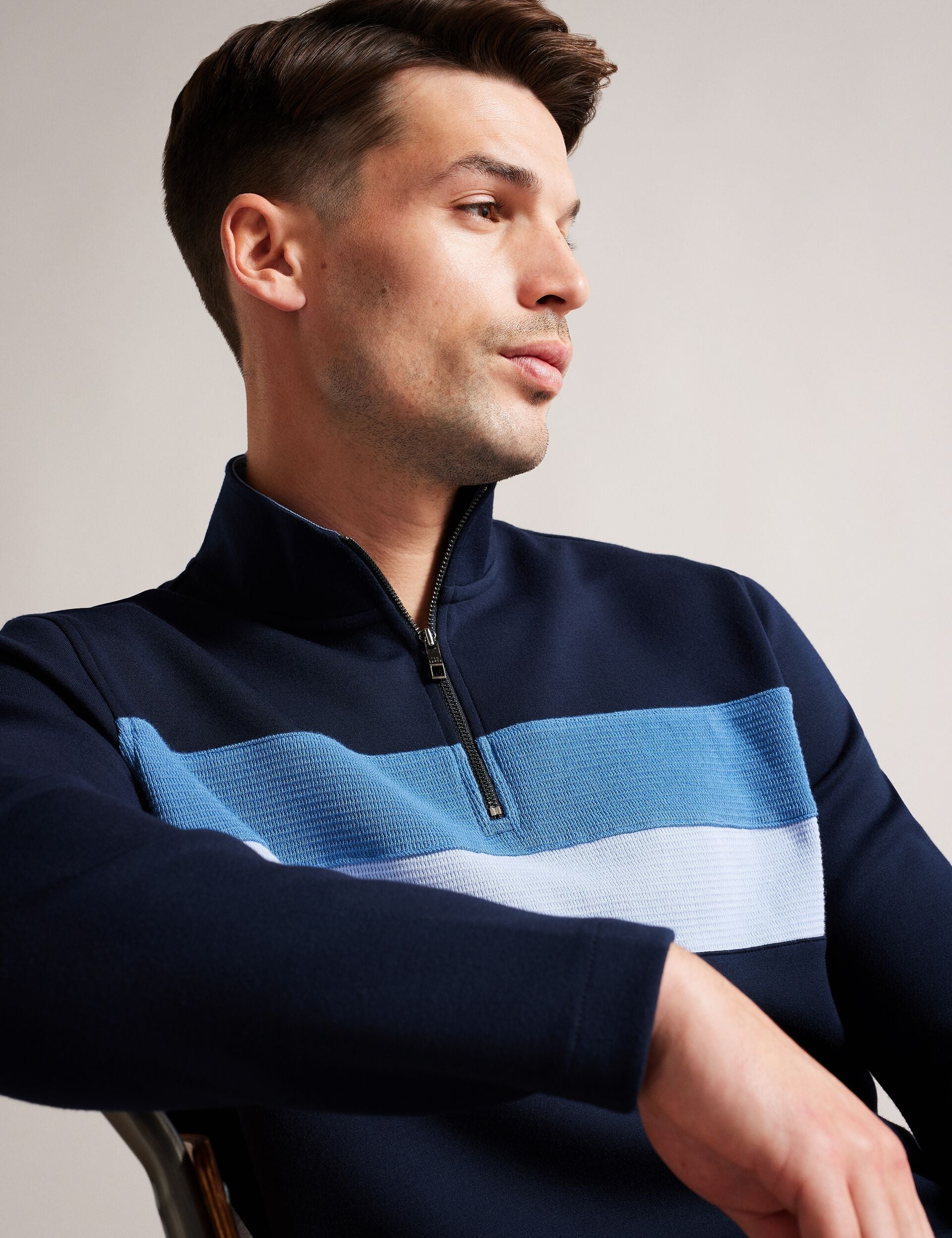 Men Veller - Long Sleeve Regular Fit Half Zip - Ted Baker