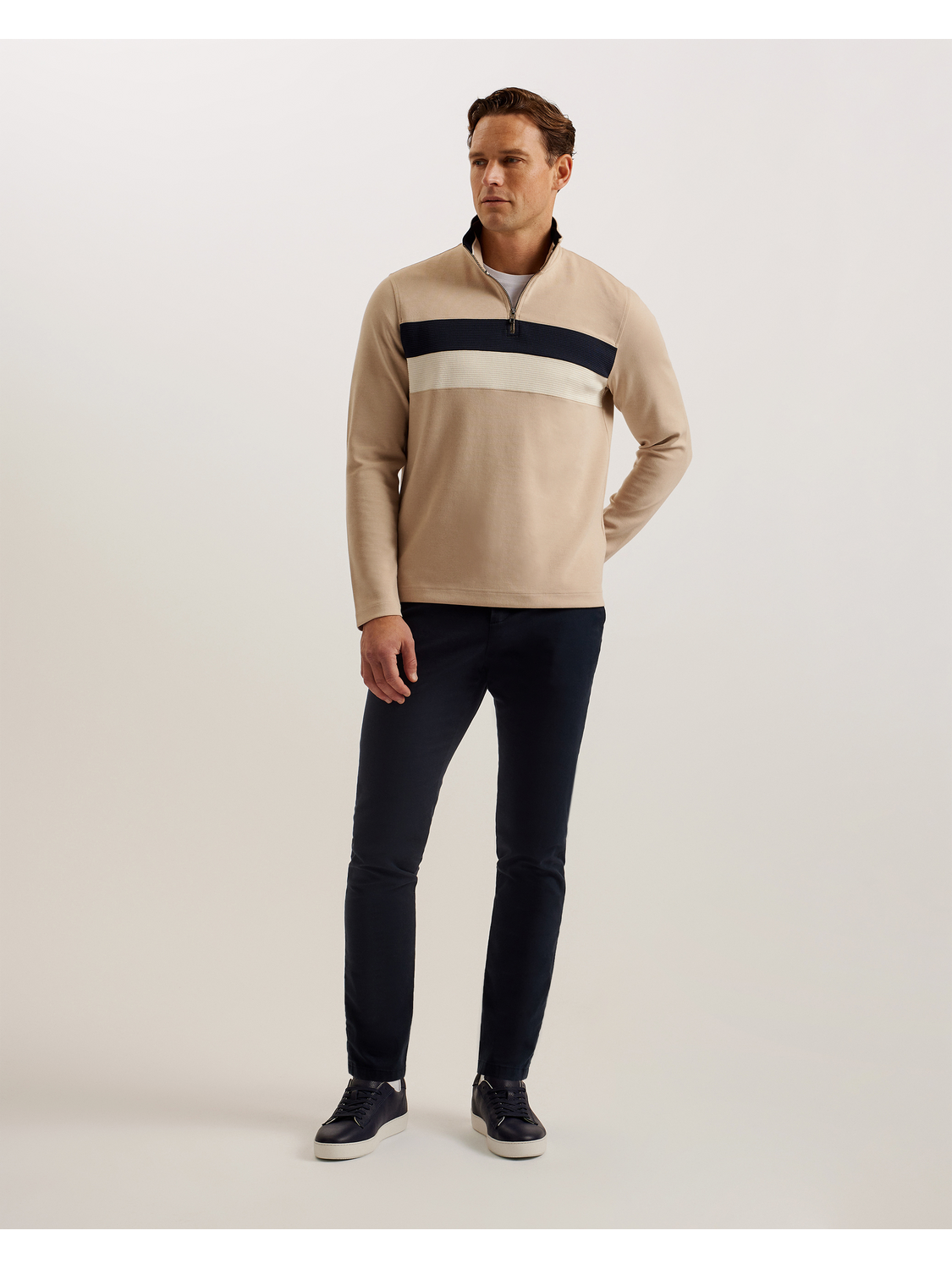 Men Veller - Long Sleeve Regular Fit Half Zip - Ted Baker