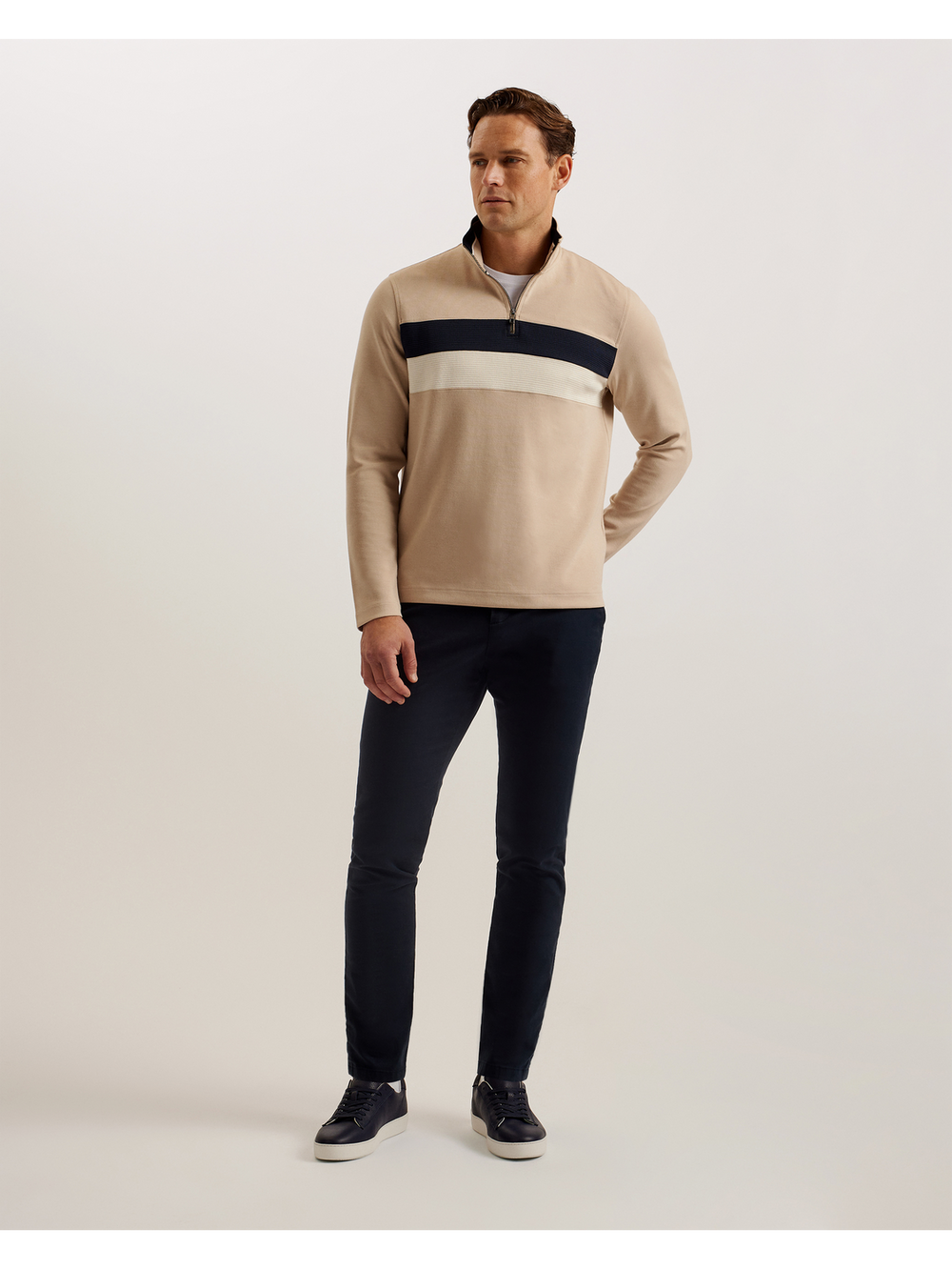 Men Veller - Long Sleeve Regular Fit Half Zip - Ted Baker