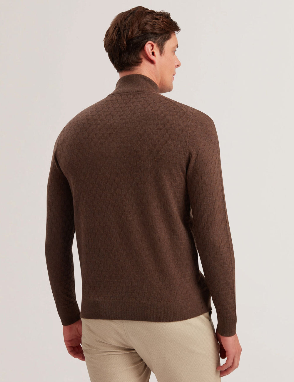 Men KURNLE - T Knit Half Zip Funnel Neck Jumper - Ted Baker