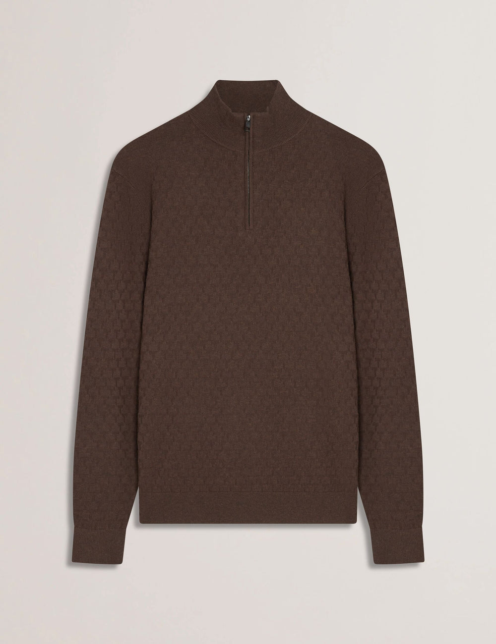 Men KURNLE - T Knit Half Zip Funnel Neck Jumper - Ted Baker