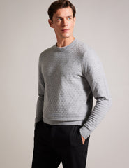 Men LOUNG - Textured T Knit Crew Neck Sweater - Ted Baker
