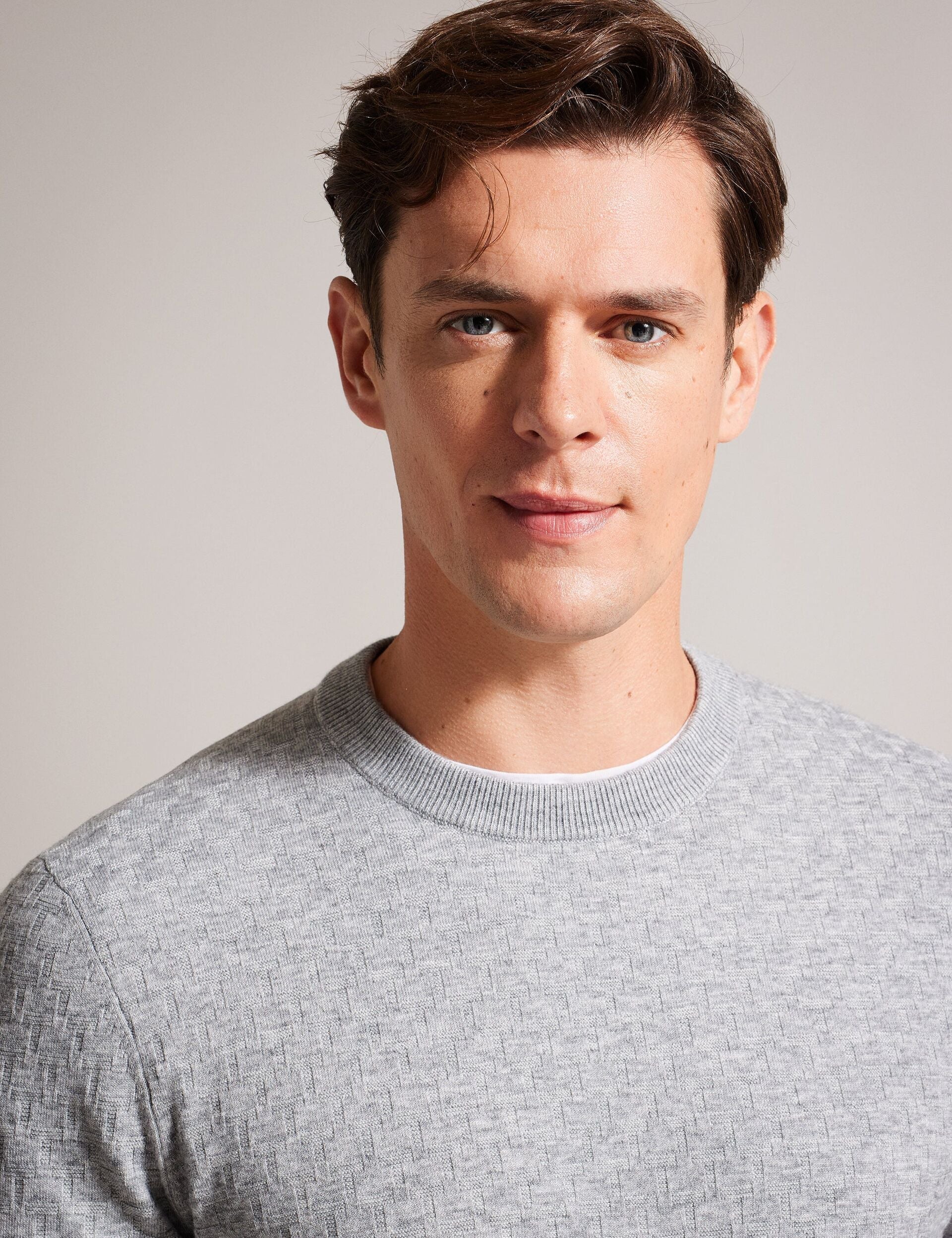 Men LOUNG - Textured T Knit Crew Neck Sweater - Ted Baker