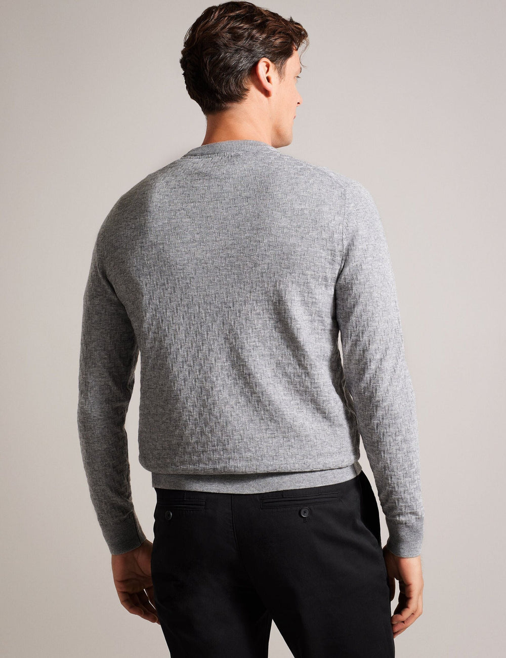 Men LOUNG - Textured T Knit Crew Neck Sweater - Ted Baker