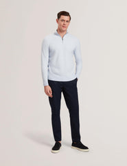 Men KURNLE - T Knit Half Zip Funnel Neck Jumper - Ted Baker