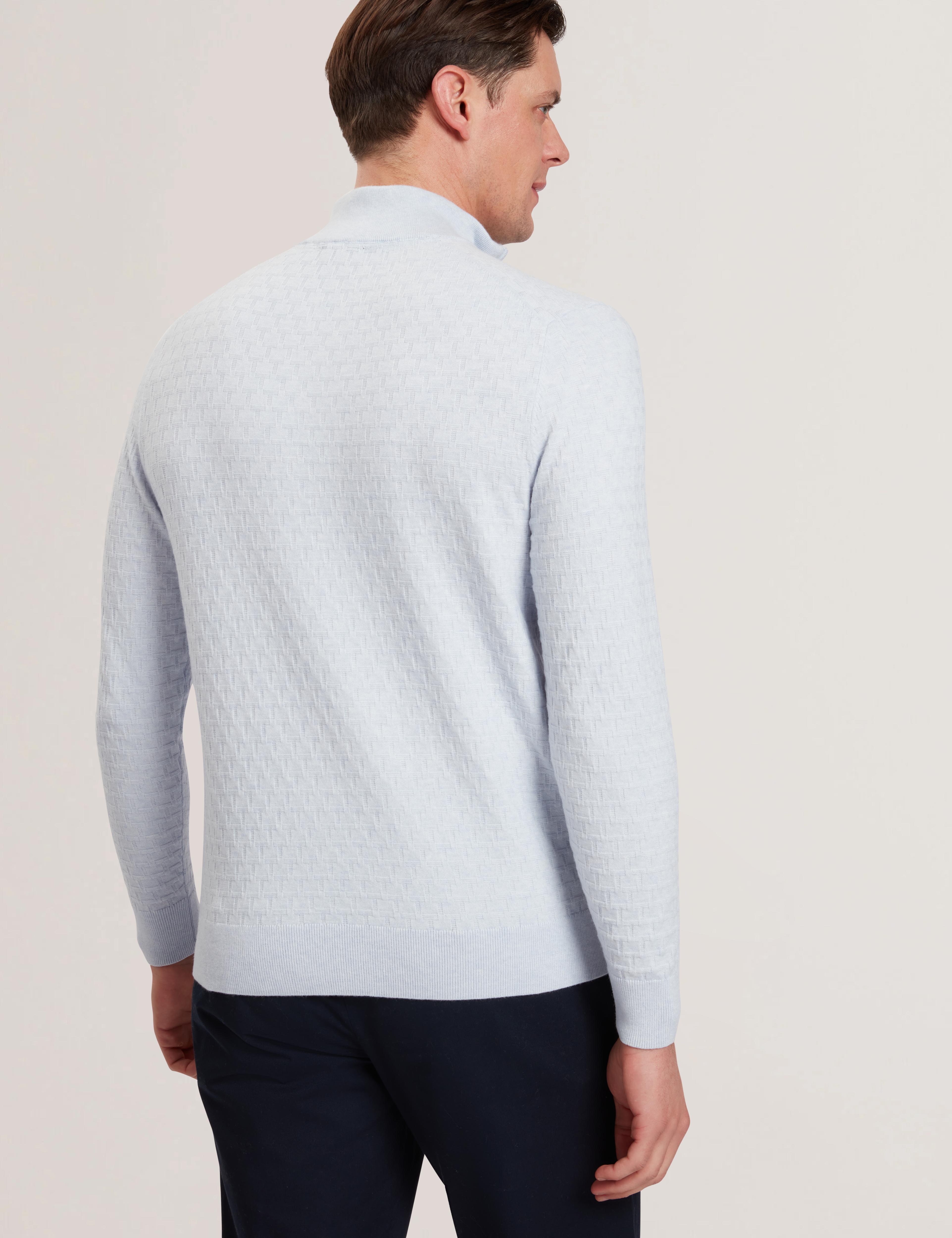 Men KURNLE - T Knit Half Zip Funnel Neck Jumper - Ted Baker