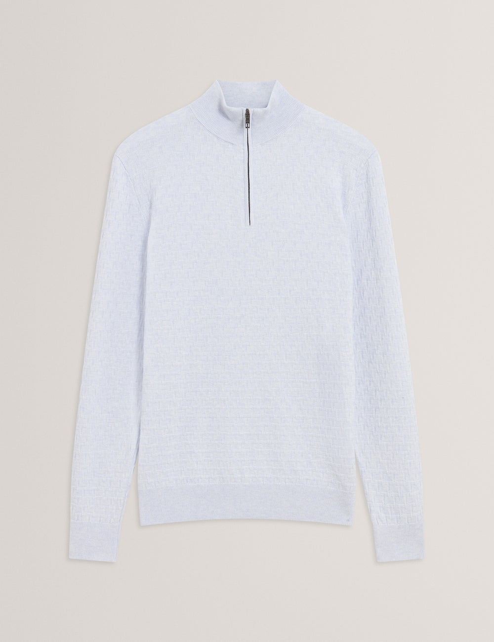 Men KURNLE - T Knit Half Zip Funnel Neck Jumper - Ted Baker