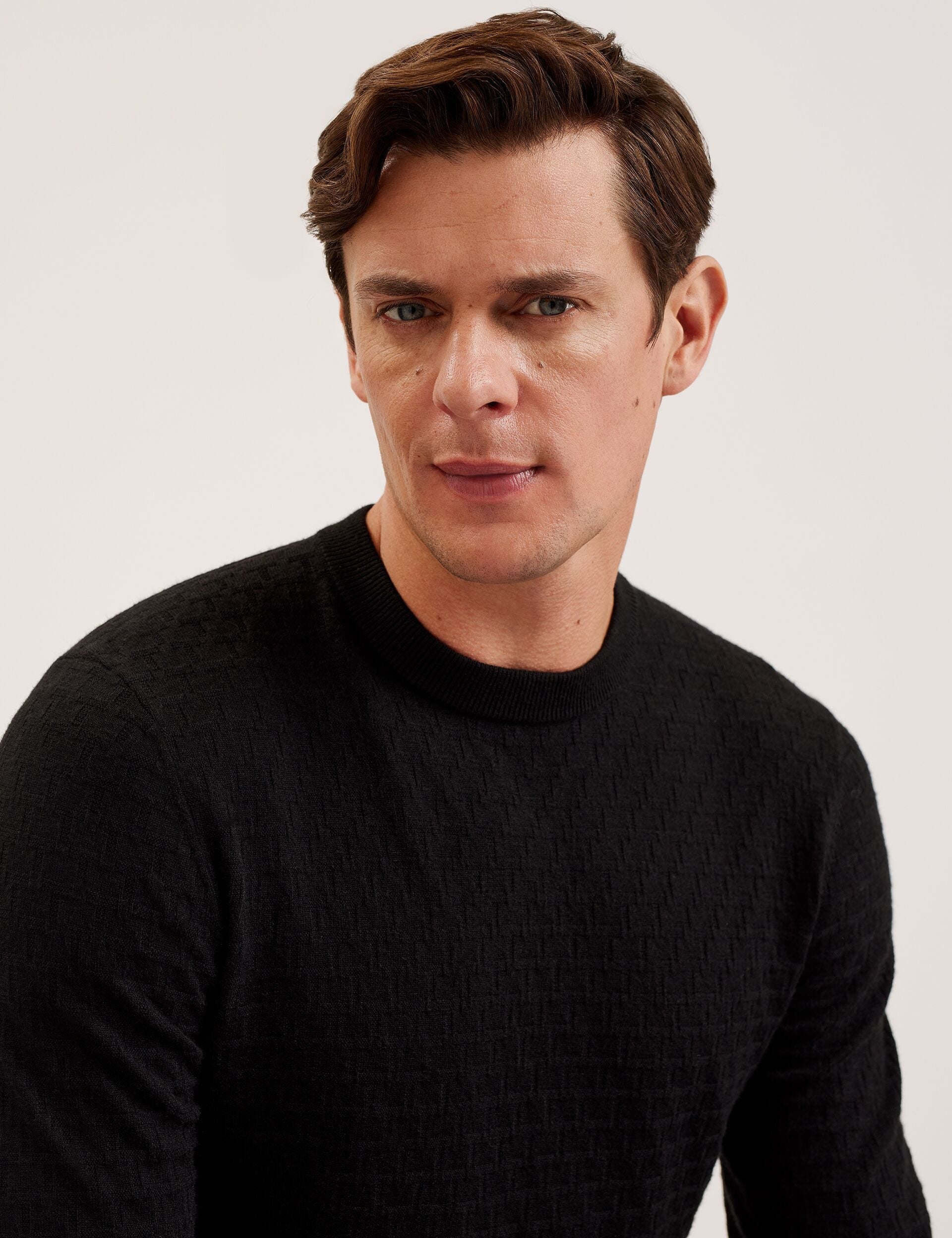 Men LOUNG - Textured T Knit Crew Neck Jumper - Ted Baker