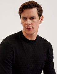 Men LOUNG - Textured T Knit Crew Neck Jumper - Ted Baker