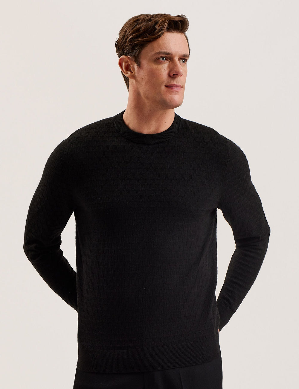 Men LOUNG - Textured T Knit Crew Neck Jumper - Ted Baker