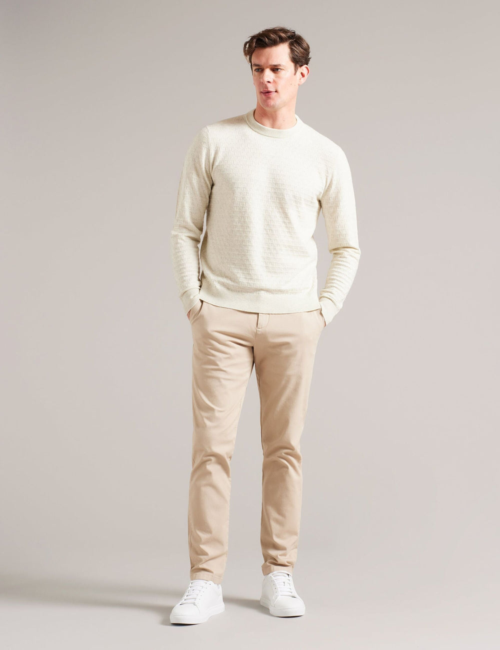 Men LOUNG - Textured T Knit Crew Neck Jumper - Ted Baker