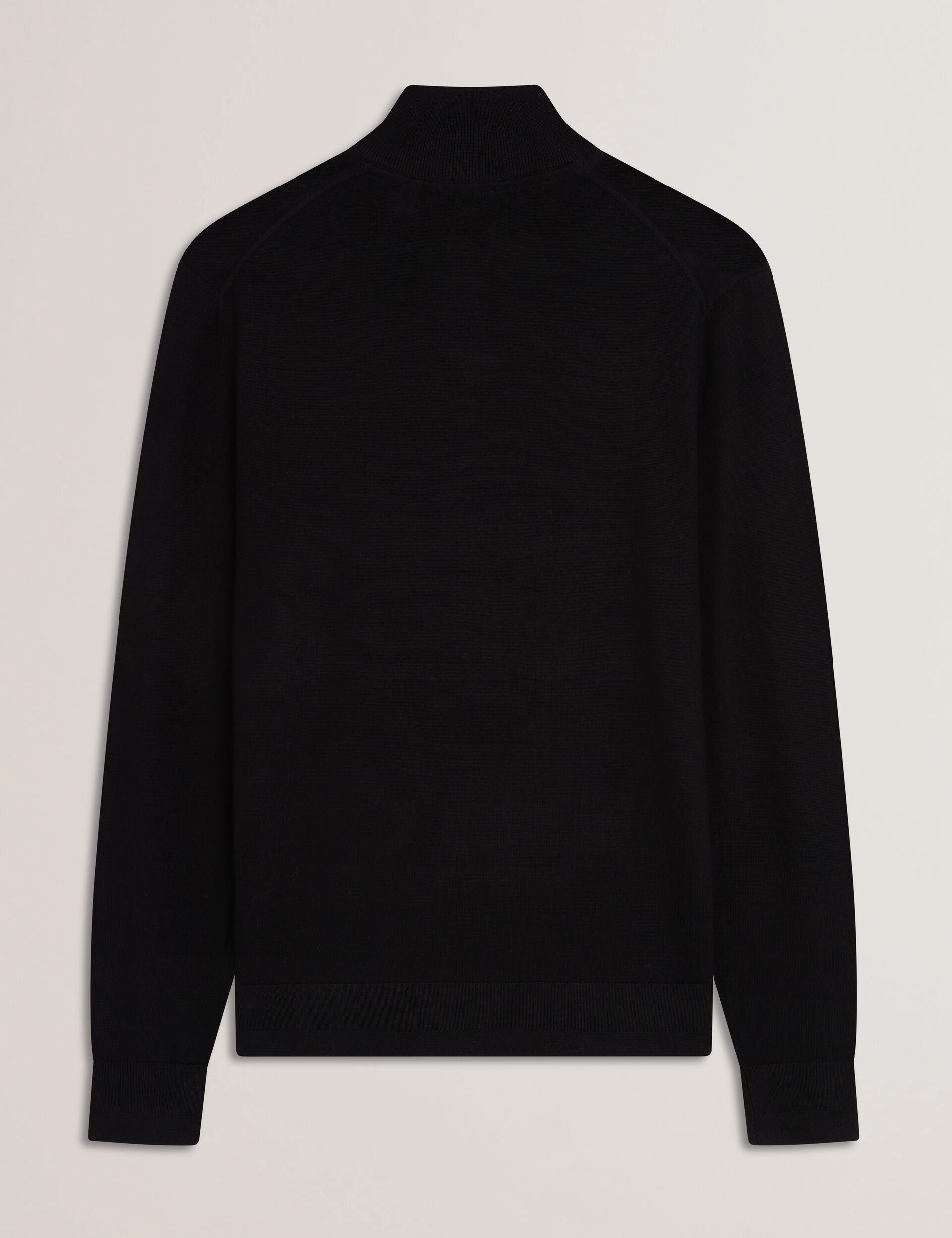 Men LIMEHAS Wool Quarter Zip Funnel Neck Sweater in Black - Ted Baker
