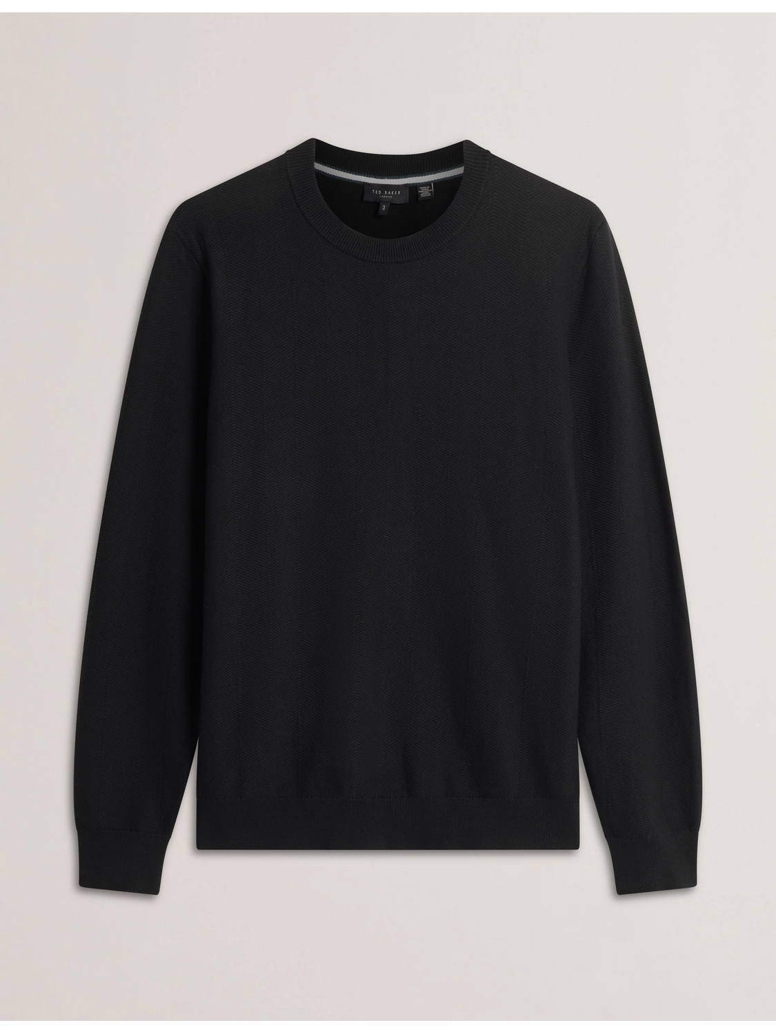 Men JAMALS - Herringbone Knit Crew Neck Sweater - Ted Baker