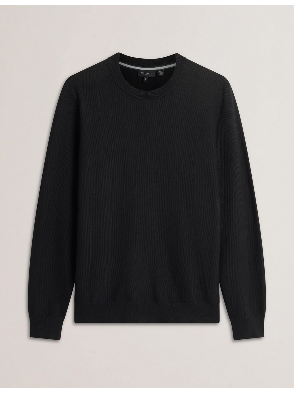 Men JAMALS - Herringbone Knit Crew Neck Sweater - Ted Baker