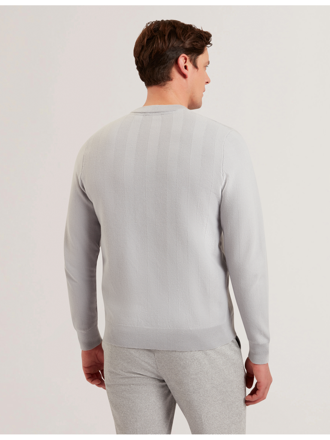 Men JAMALS - Herringbone Knit Crew Neck Sweater - Ted Baker